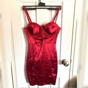 Red Satin Mini Dress